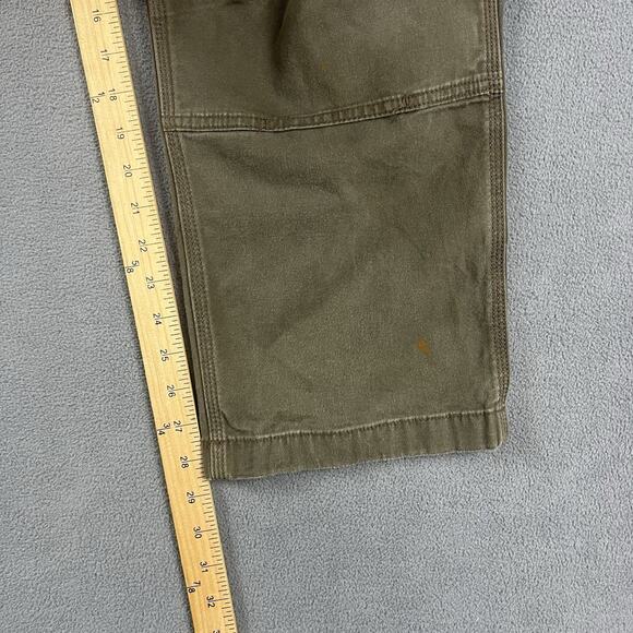 Carhartt Pants Mens 36X28 Moss Green Carpenter Double Knee Distressed Workwear - Picture 10 of 11